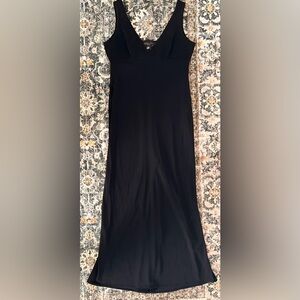 BCBG Black Maxi Lace V Cut Dress - Large